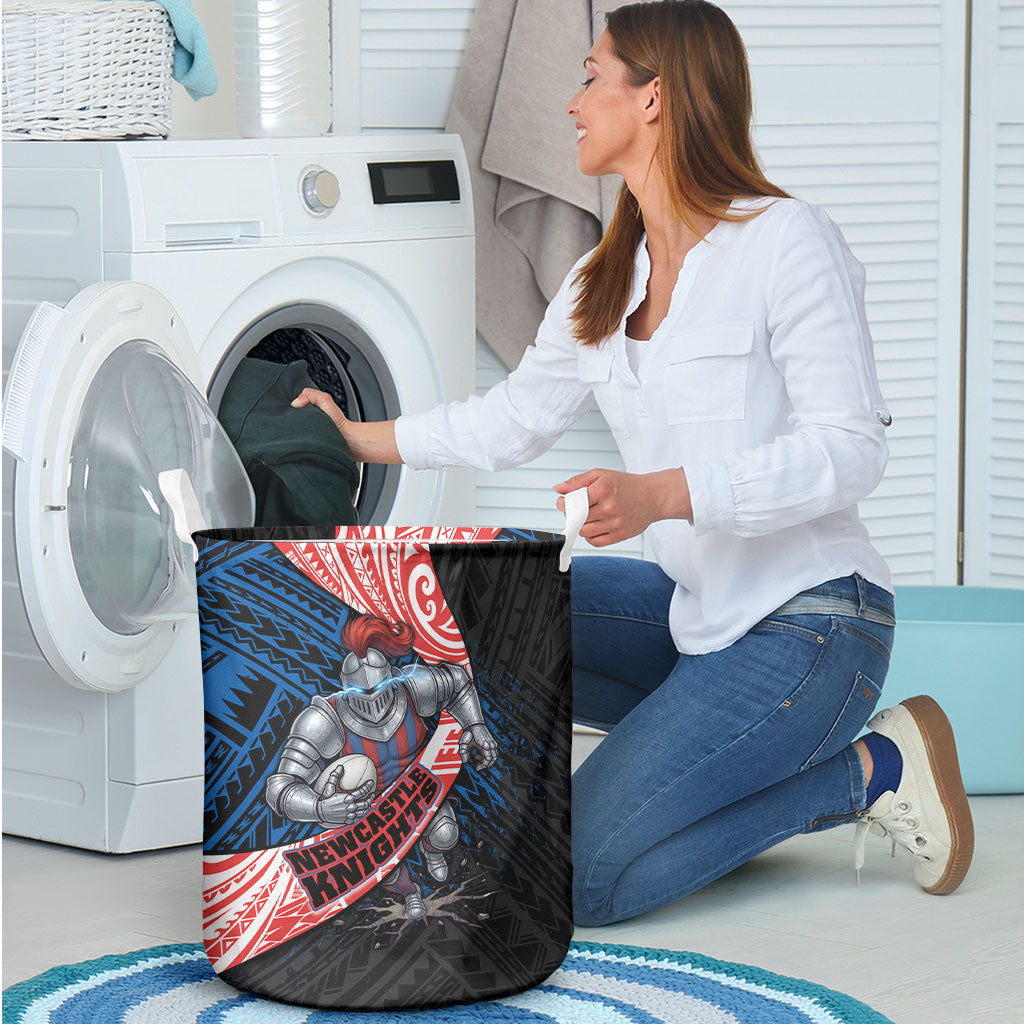 Newcastle Knights Rugby Laundry Basket Tribal Polynesian Power Art - Lightning Mascot