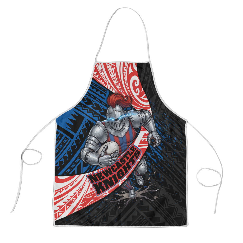 Newcastle Knights Rugby Apron Tribal Polynesian Power Art - Lightning Mascot