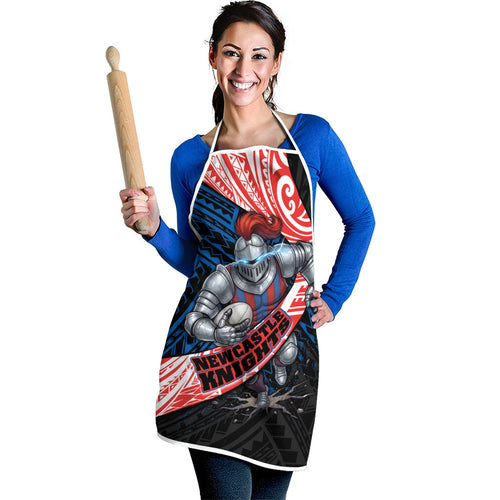 Newcastle Knights Rugby Apron Tribal Polynesian Power Art - Lightning Mascot