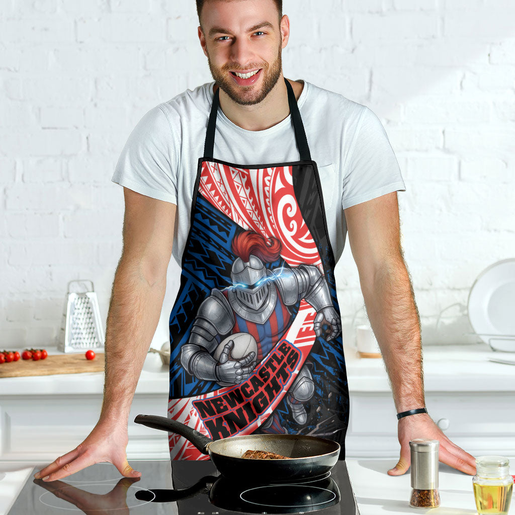 Newcastle Knights Rugby Apron Tribal Polynesian Power Art - Lightning Mascot