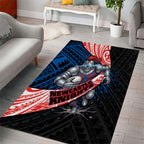 Newcastle Knights Rugby Area Rug Tribal Polynesian Power Art - Lightning Mascot