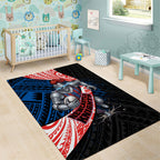 Newcastle Knights Rugby Area Rug Tribal Polynesian Power Art - Lightning Mascot