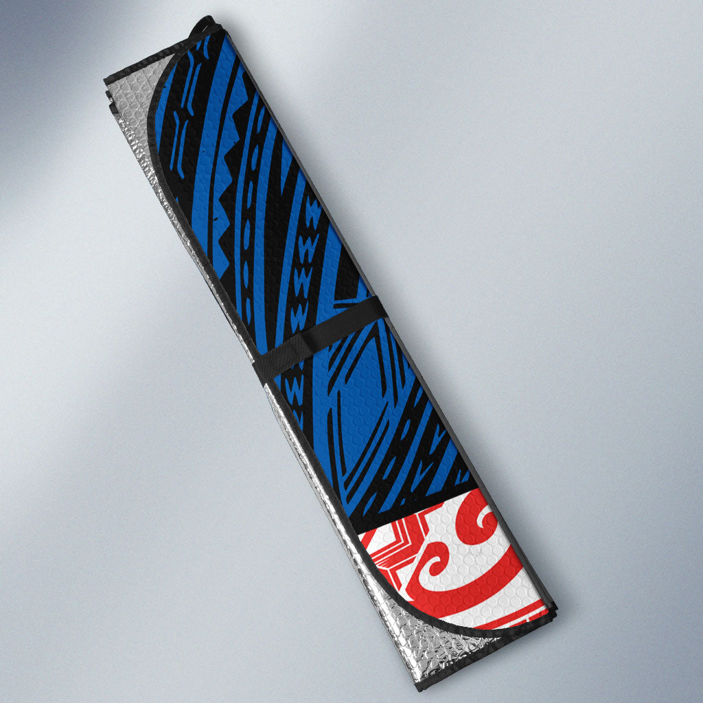 Newcastle Knights Rugby Auto Sun Shade Tribal Polynesian Power Art - Lightning Mascot