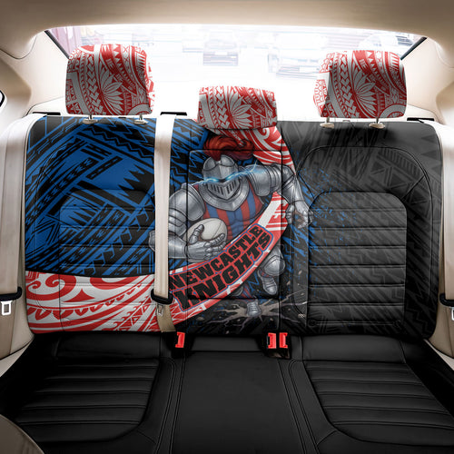 Newcastle Knights Rugby Back Car Seat Cover Tribal Polynesian Power Art - Lightning Mascot