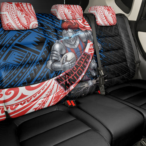 Newcastle Knights Rugby Back Car Seat Cover Tribal Polynesian Power Art - Lightning Mascot