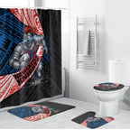 Newcastle Knights Rugby Bathroom Set Tribal Polynesian Power Art - Lightning Mascot