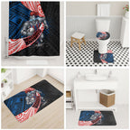 Newcastle Knights Rugby Bathroom Set Tribal Polynesian Power Art - Lightning Mascot