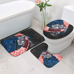 Newcastle Knights Rugby Bathroom Set Tribal Polynesian Power Art - Lightning Mascot