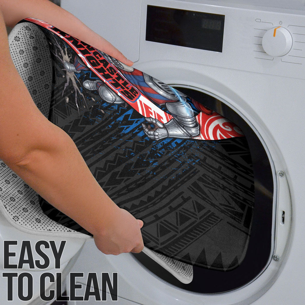 Newcastle Knights Rugby Bathroom Set Tribal Polynesian Power Art - Lightning Mascot