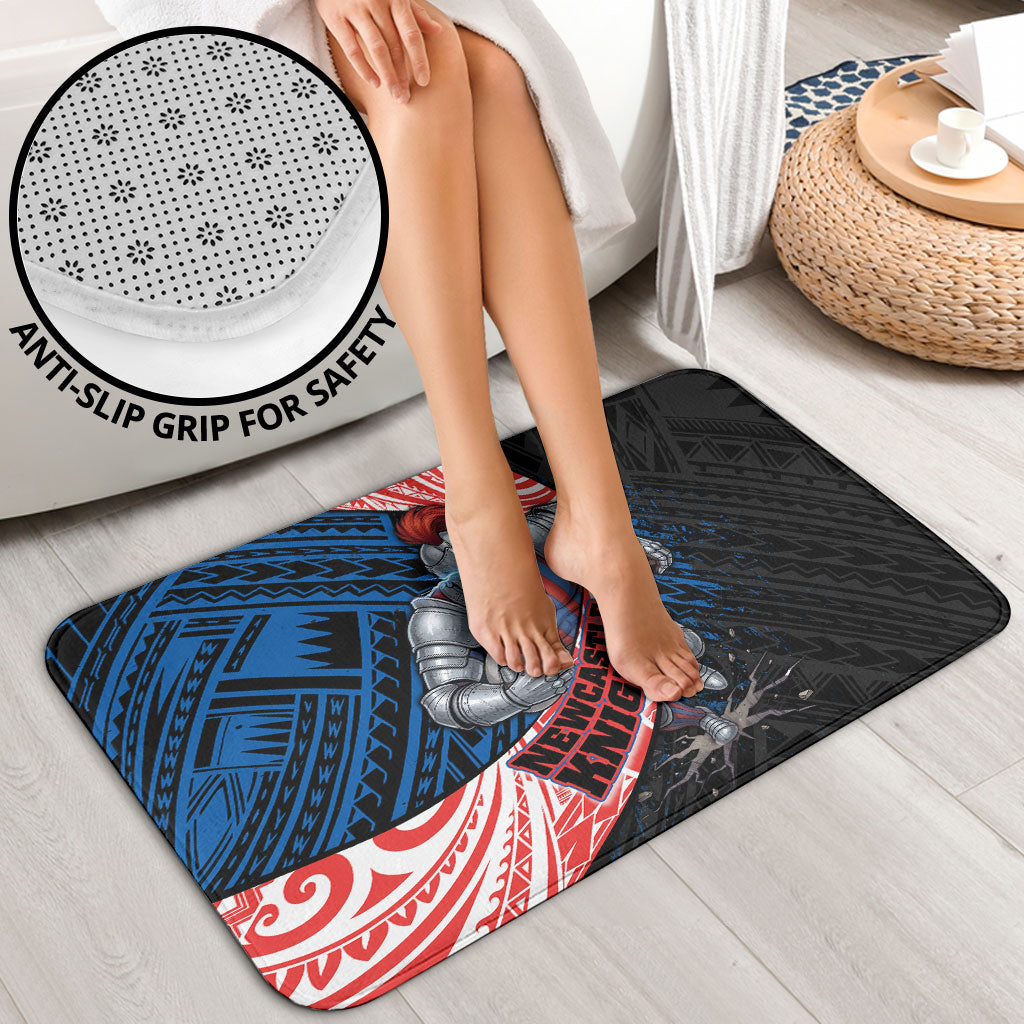 Newcastle Knights Rugby Bathroom Set Tribal Polynesian Power Art - Lightning Mascot