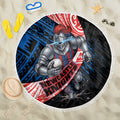 Newcastle Knights Rugby Beach Blanket Tribal Polynesian Power Art - Lightning Mascot