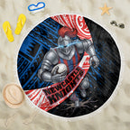 Newcastle Knights Rugby Beach Blanket Tribal Polynesian Power Art - Lightning Mascot