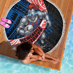 Newcastle Knights Rugby Beach Blanket Tribal Polynesian Power Art - Lightning Mascot