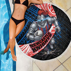 Newcastle Knights Rugby Beach Blanket Tribal Polynesian Power Art - Lightning Mascot