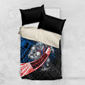 Newcastle Knights Rugby Bedding Set Tribal Polynesian Power Art - Lightning Mascot