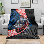 Newcastle Knights Rugby Blanket Tribal Polynesian Power Art - Lightning Mascot
