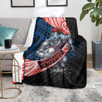 Newcastle Knights Rugby Blanket Tribal Polynesian Power Art - Lightning Mascot