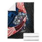 Newcastle Knights Rugby Blanket Tribal Polynesian Power Art - Lightning Mascot