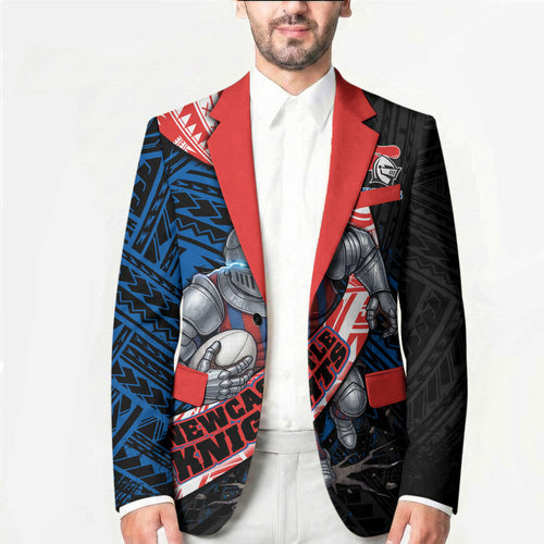 Newcastle Knights Rugby Blazer Tribal Polynesian Power Art - Lightning Mascot