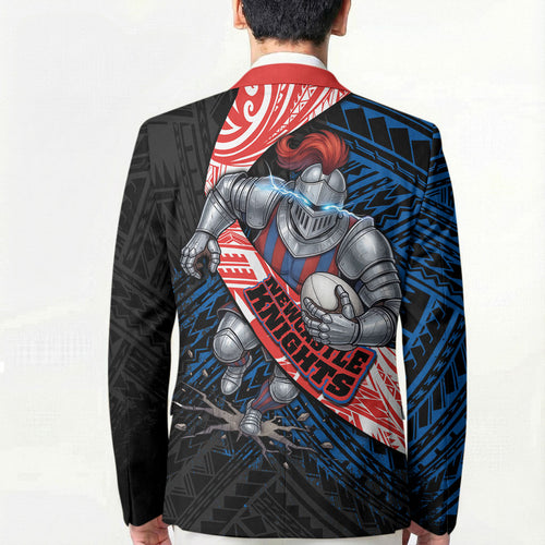 Newcastle Knights Rugby Blazer Tribal Polynesian Power Art - Lightning Mascot
