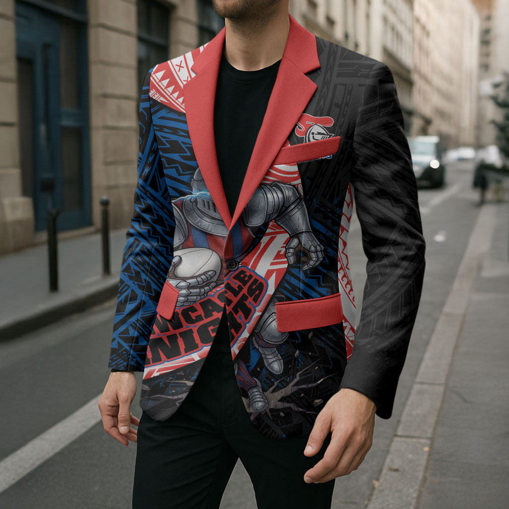 Newcastle Knights Rugby Blazer Tribal Polynesian Power Art - Lightning Mascot