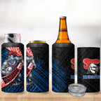 Newcastle Knights Rugby 4 in 1 Can Cooler Tumbler Tribal Polynesian Power Art - Lightning Mascot