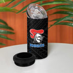 Newcastle Knights Rugby 4 in 1 Can Cooler Tumbler Tribal Polynesian Power Art - Lightning Mascot