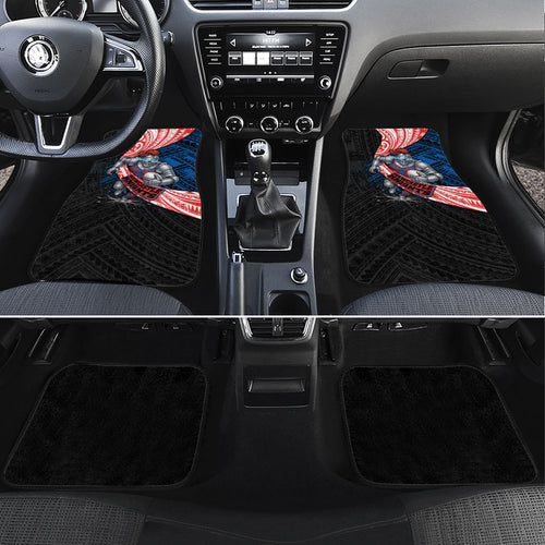 Newcastle Knights Rugby Car Mats Tribal Polynesian Power Art - Lightning Mascot