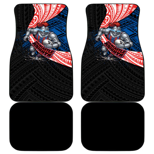 Newcastle Knights Rugby Car Mats Tribal Polynesian Power Art - Lightning Mascot