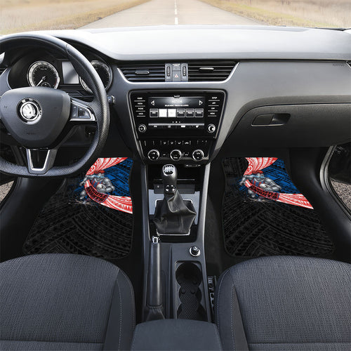 Newcastle Knights Rugby Car Mats Tribal Polynesian Power Art - Lightning Mascot