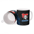 Newcastle Knights Rugby Ceramic Mug Tribal Polynesian Power Art - Lightning Mascot