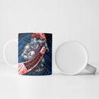 Newcastle Knights Rugby Ceramic Mug Tribal Polynesian Power Art - Lightning Mascot