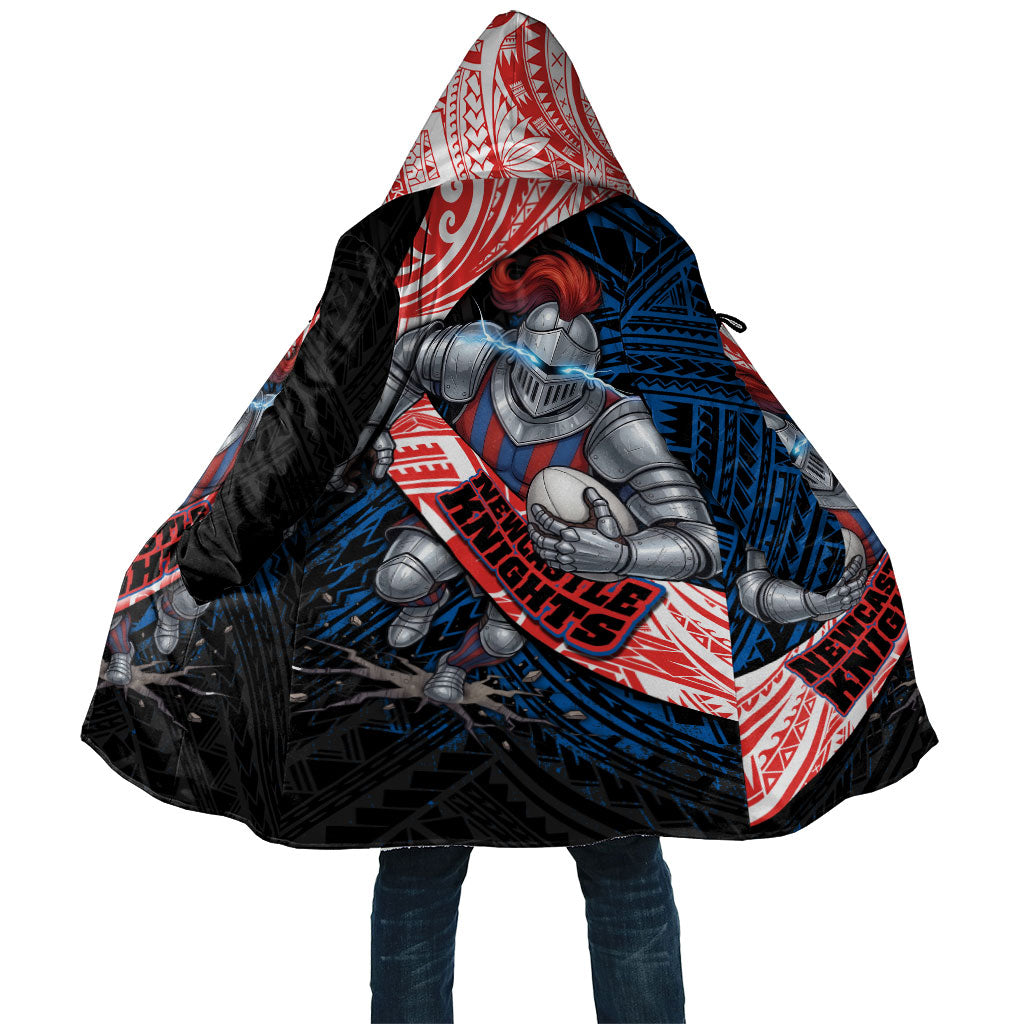 Newcastle Knights Rugby Cloak Tribal Polynesian Power Art - Lightning Mascot