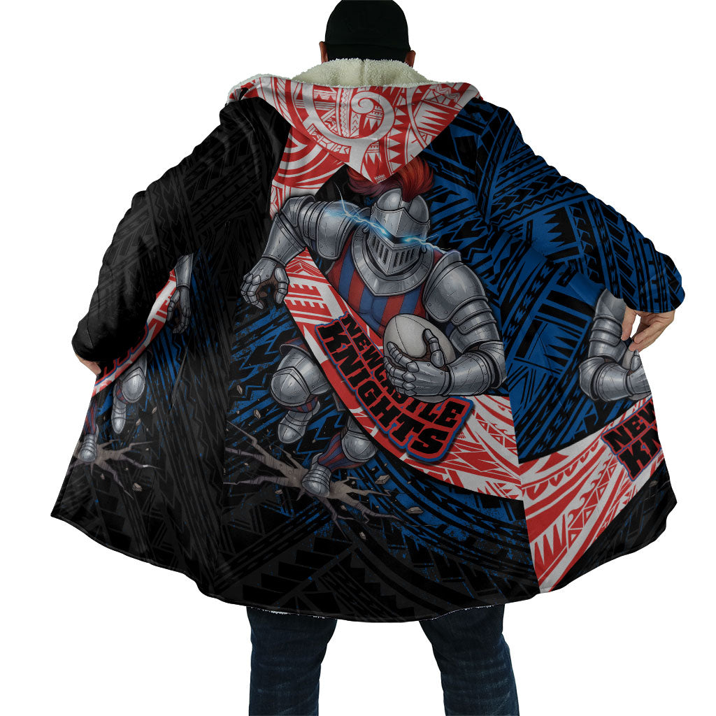 Newcastle Knights Rugby Cloak Tribal Polynesian Power Art - Lightning Mascot