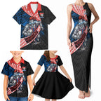 Newcastle Knights Rugby Family Matching Tank Maxi Dress and Hawaiian Shirt Tribal Polynesian Power Art - Lightning Mascot