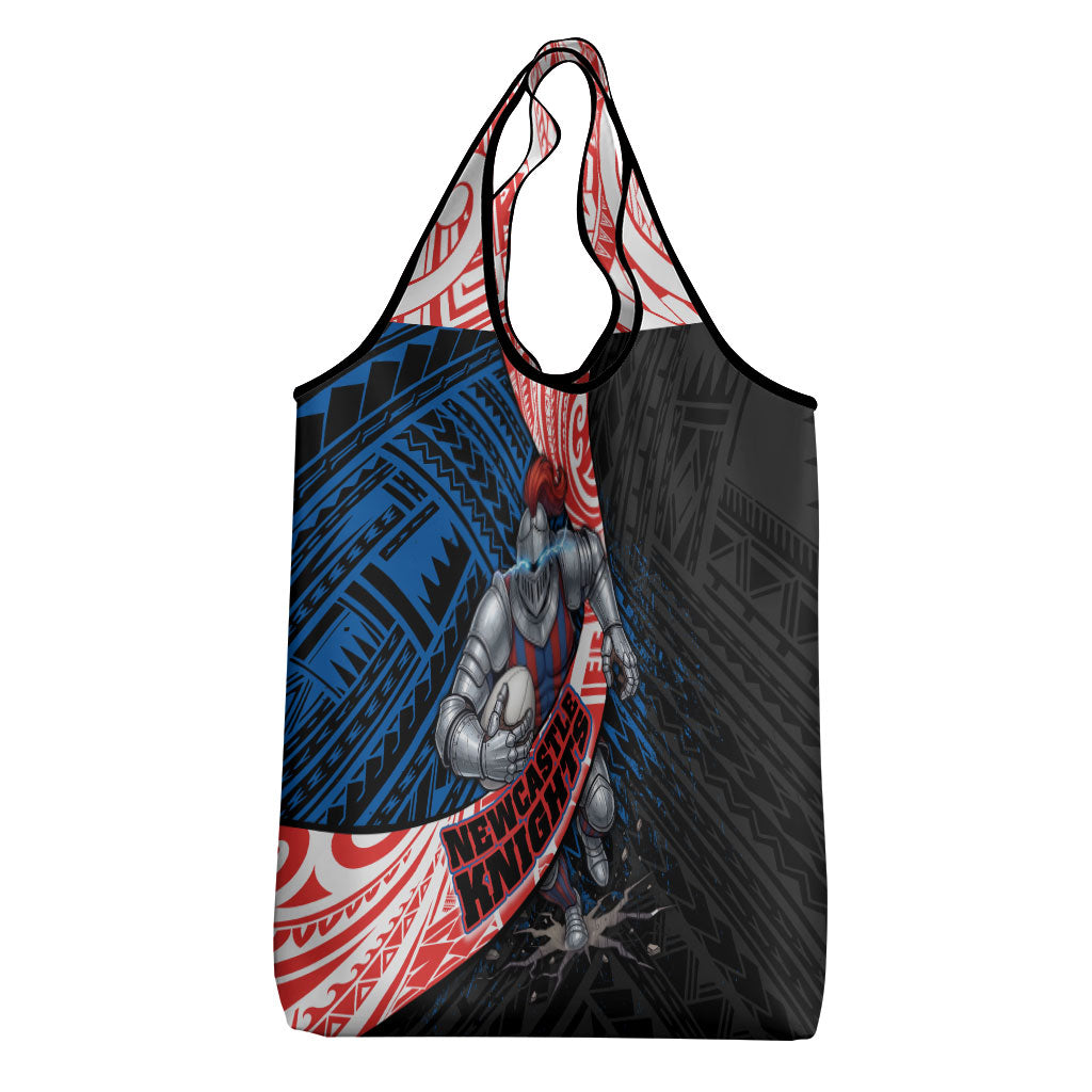 Newcastle Knights Rugby Grocery Bag Tribal Polynesian Power Art - Lightning Mascot