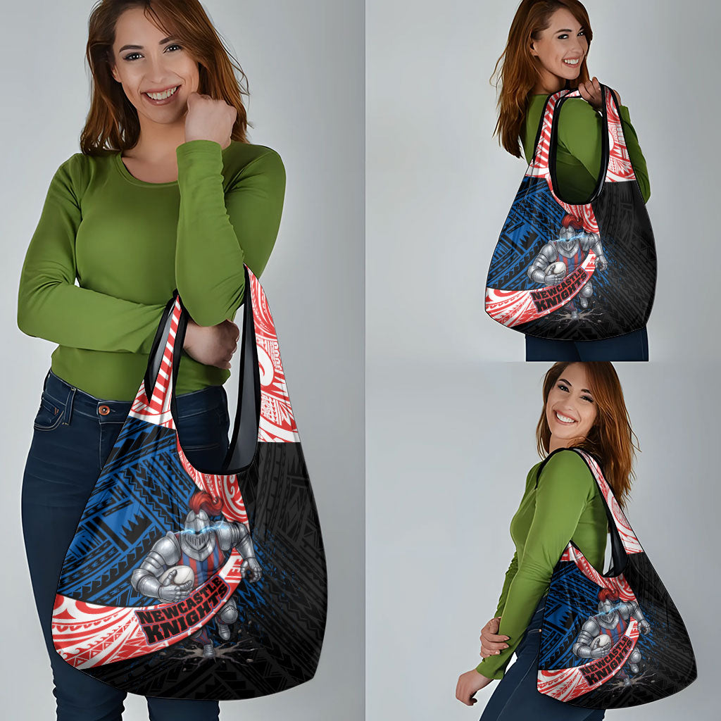 Newcastle Knights Rugby Grocery Bag Tribal Polynesian Power Art - Lightning Mascot