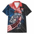 Newcastle Knights Rugby Hawaiian Shirt Tribal Polynesian Power Art - Lightning Mascot