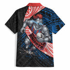 Newcastle Knights Rugby Hawaiian Shirt Tribal Polynesian Power Art - Lightning Mascot