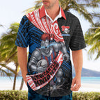 Newcastle Knights Rugby Hawaiian Shirt Tribal Polynesian Power Art - Lightning Mascot