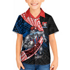 Newcastle Knights Rugby Hawaiian Shirt Tribal Polynesian Power Art - Lightning Mascot
