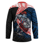 Newcastle Knights Rugby Hockey Jersey Tribal Polynesian Power Art - Lightning Mascot