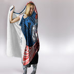 Newcastle Knights Rugby Hooded Blanket Tribal Polynesian Power Art - Lightning Mascot