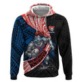 Newcastle Knights Rugby Hoodie Tribal Polynesian Power Art - Lightning Mascot