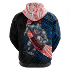 Newcastle Knights Rugby Hoodie Tribal Polynesian Power Art - Lightning Mascot