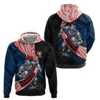 Newcastle Knights Rugby Hoodie Tribal Polynesian Power Art - Lightning Mascot