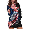 Newcastle Knights Rugby Hoodie Dress Tribal Polynesian Power Art - Lightning Mascot