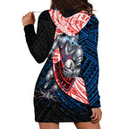 Newcastle Knights Rugby Hoodie Dress Tribal Polynesian Power Art - Lightning Mascot