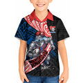 Newcastle Knights Rugby Kid Hawaiian Shirt Tribal Polynesian Power Art - Lightning Mascot