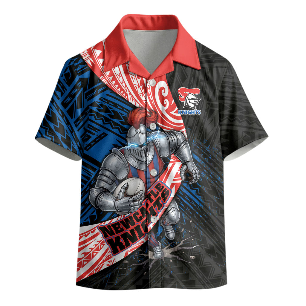 Newcastle Knights Rugby Kid Hawaiian Shirt Tribal Polynesian Power Art - Lightning Mascot